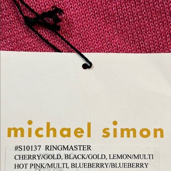 NWT Vtg Michael Simon Sweater M Ringmaster Rare Sample Sequin Beaded Pink Boho - Picture 6 of 9